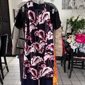 Ann Taylor Petite Dress with Pink Floral Design